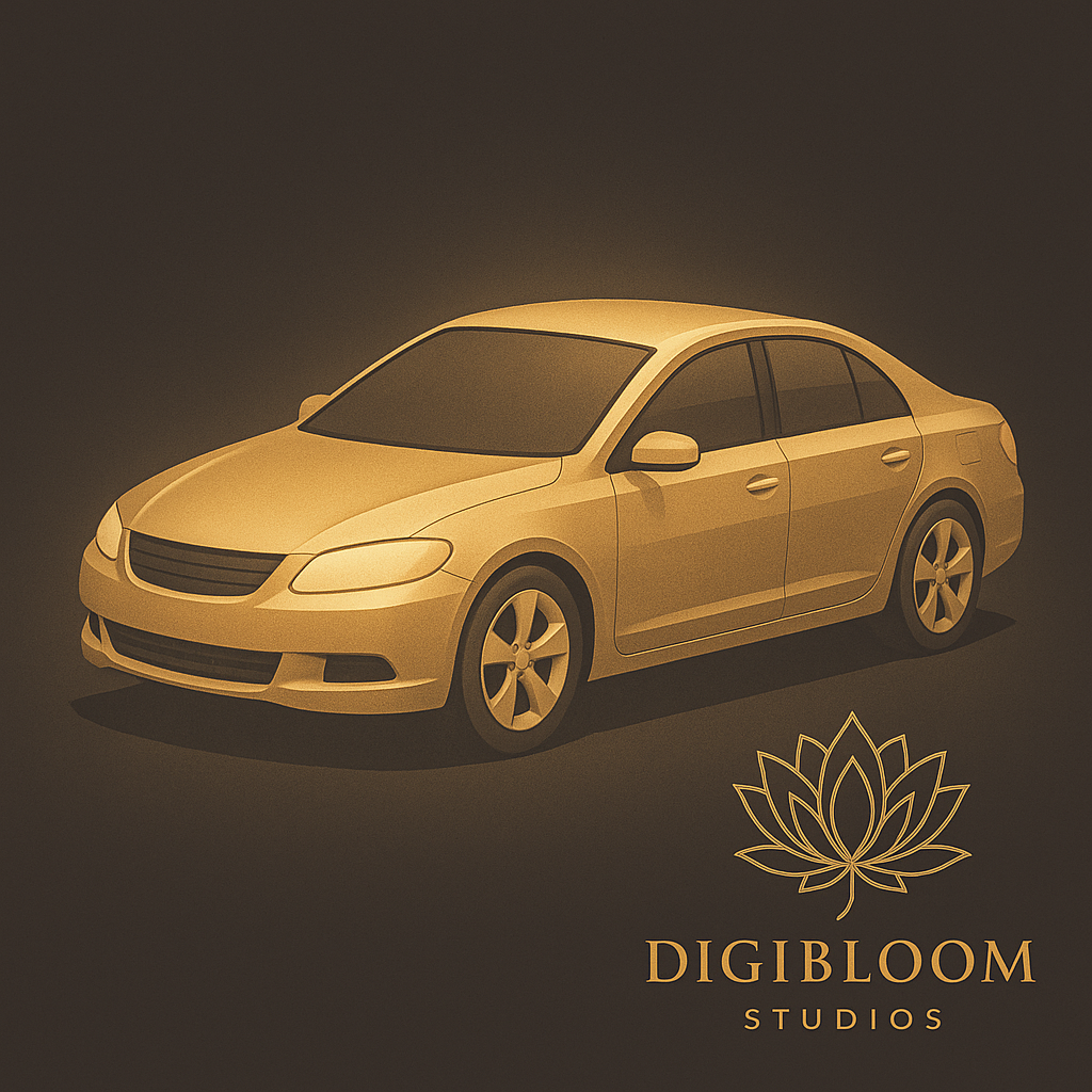 Gold sedan render